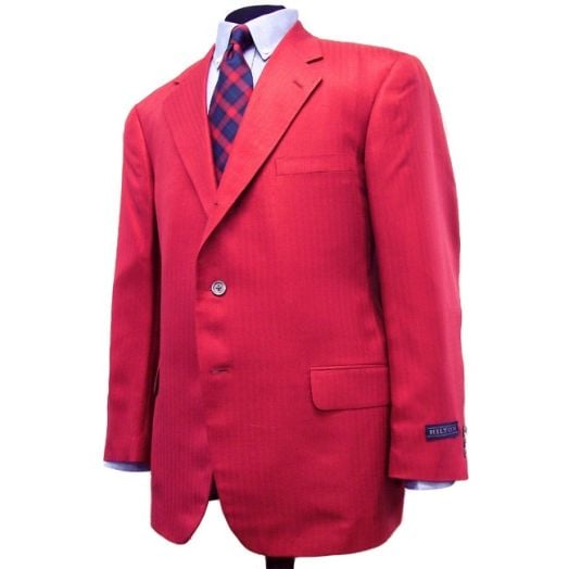Hilton Sport Coat - Dupiani Silk - Red Herringbone