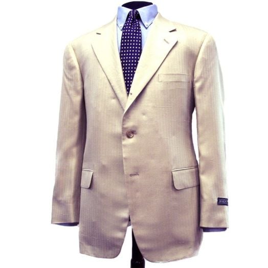 Hilton Sport Coat - Dupiani Silk - Tan Herringbone