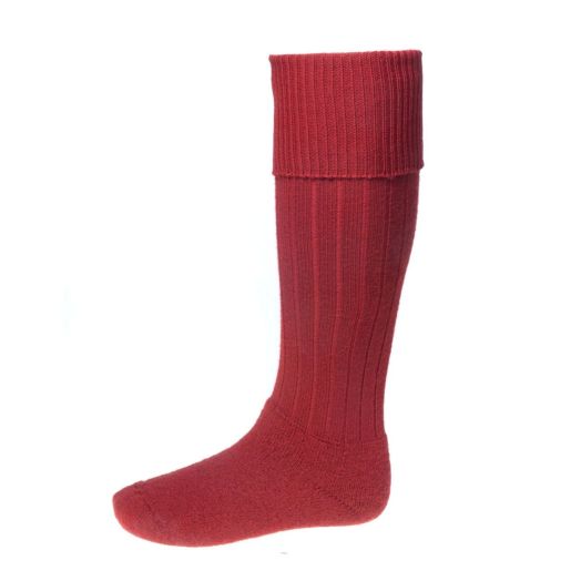 House of Cheviot Cusioned Sole Wool Wellie Boot Sock - Brick