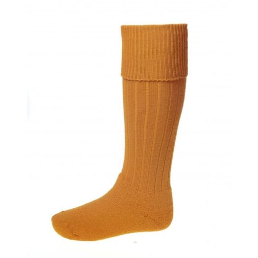 House of Cheviot Cusioned Sole Wool Wellie Boot Sock - Ochre