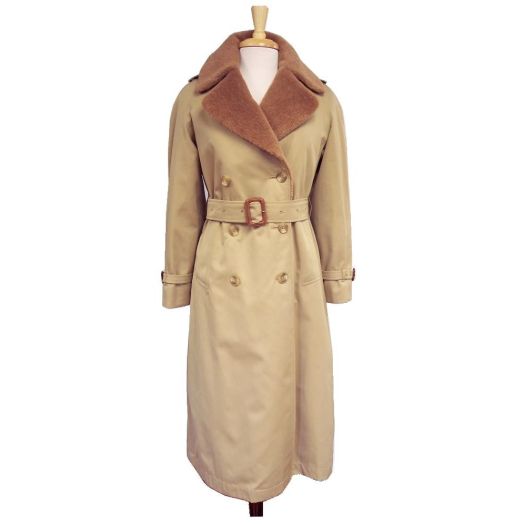 Invertere Lady Brenner Double Breasted Trenchcoat - Tan - Full Alpaca Fleece Lining