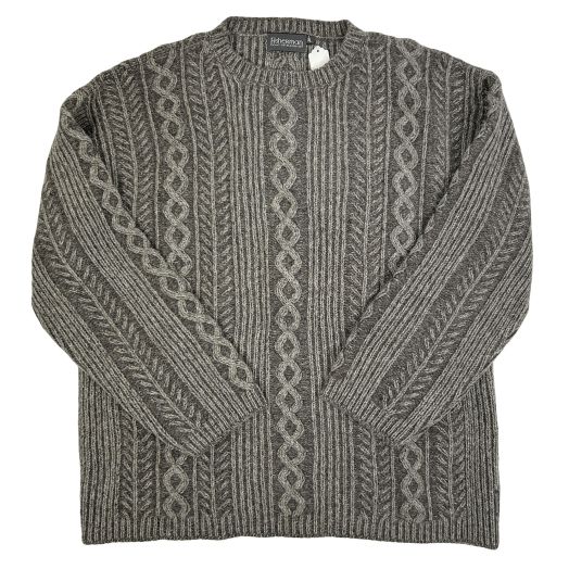 O'Connell's Irish Fisherman Plated Cable Sweater - Gray