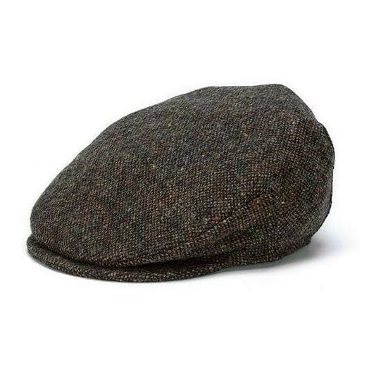 Irish Wool Tweed Cap - Donegal - Charcoal Brown (HH 7731)