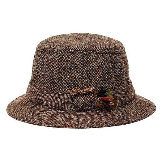 Irish Wool Tweed Walking Hat - Donegal - Brown (HH 8332)