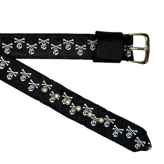 Women's Brass Grommetted Ribbon Watchband - Skull & Crossbones (59480)