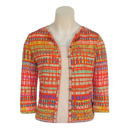 O'Connell's Women's Bright Knit Jacquard Cardigan - Multicolored (8184)