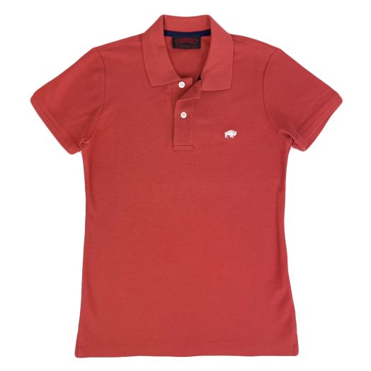 O'Connell's Women's Cotton Pique Polo Shirt - Buffalo - Barn Red