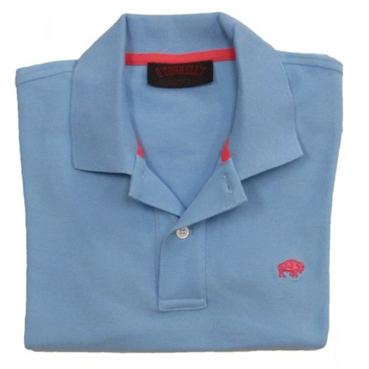 O'Connell's Women's Cotton Pique Polo Shirt - Buffalo - Light Blue