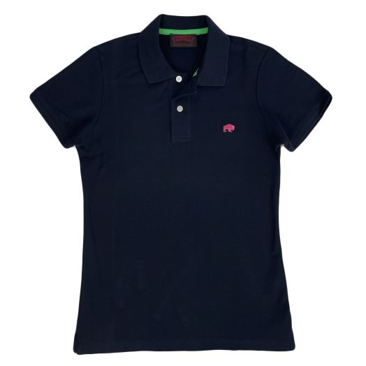 O'Connell's Women's Cotton Pique Polo Shirt - Buffalo - Navy