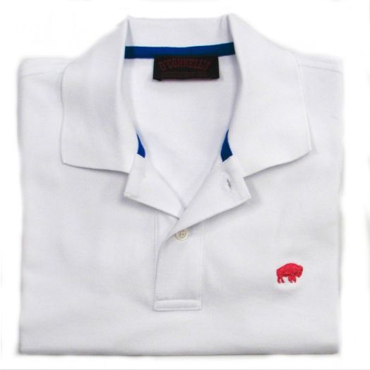 O'Connell's Women's Cotton Pique Polo Shirt - Buffalo - White