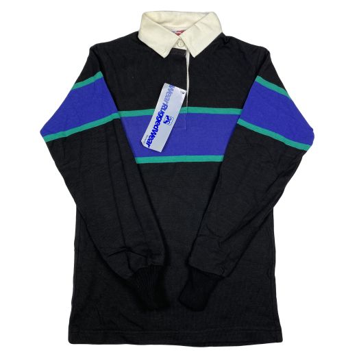 Ladies Rugby Shirt by Rugged Wear Ltd. - Black, Blue, Pink & Teal