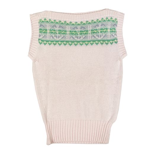 McGeorge NOS Women's Cotton Sleeveless Boatneck Sweater - Anchors - Light Pink (15021)