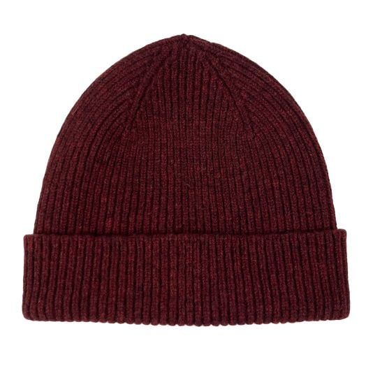 O'Connell's Lambswool Ribbed Knit Cap - Red Velvet (102351)