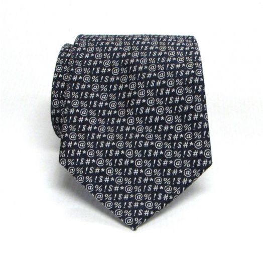 Lee Allison Woven Silk Necktie - Profanity - Navy (35806)