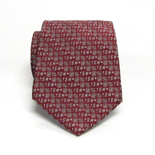 Lee Allison Woven Silk Necktie - Profanity - Red (35807)