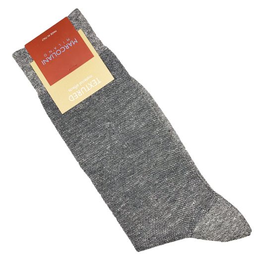 Linen & Cotton Mid-Calf Marcoliani Socks - Pique - Flannel (098232)