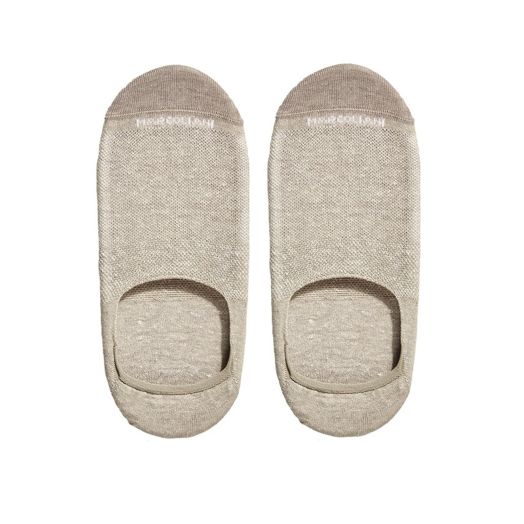 Linen & Cotton 'No Show' Marcoliani Socks - Pique - Beige (098234)