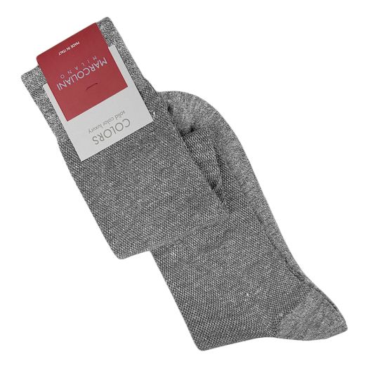 Linen & Cotton Over-the-Calf Marcoliani Socks - Pique - Flannel Grey (117156)