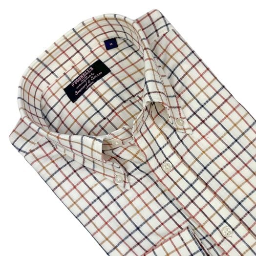 Seaward & Stearn Button Down Long Sleeve Sport Shirt - British Tattersall - Fall Multicolor