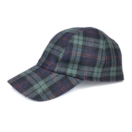 Wigens Limited Edition Lambswool Cap - Navy Green Tartan