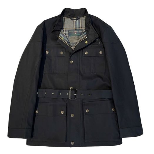Mackintosh of Ireland Double Textured Cotton Biker - Black