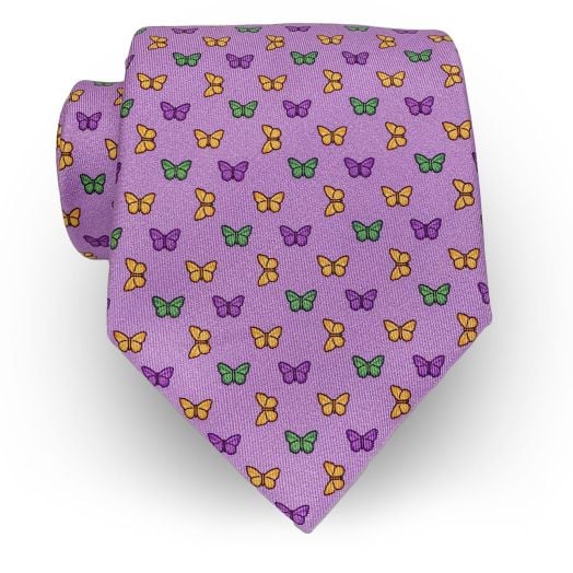 Marchesi di Como Silk Print Necktie - Butterfly - Violet (51059)