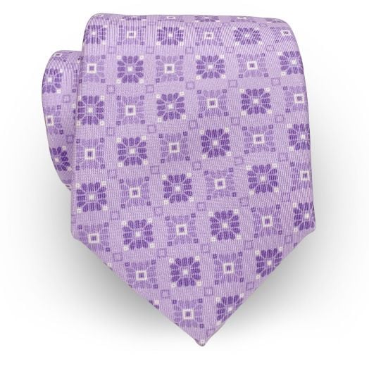 Marchesi di Como Silk Print Necktie - Medallion - Lavender (66627)