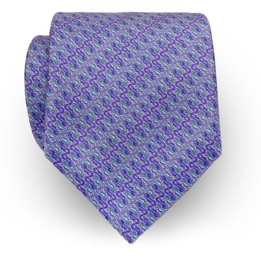 Marchesi di Como Silk Print Necktie - Swivel Hooks - Violet (51051)