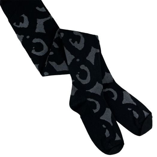 Marimekko Huuhkaja Printed Cotton Tights - Black & Grey