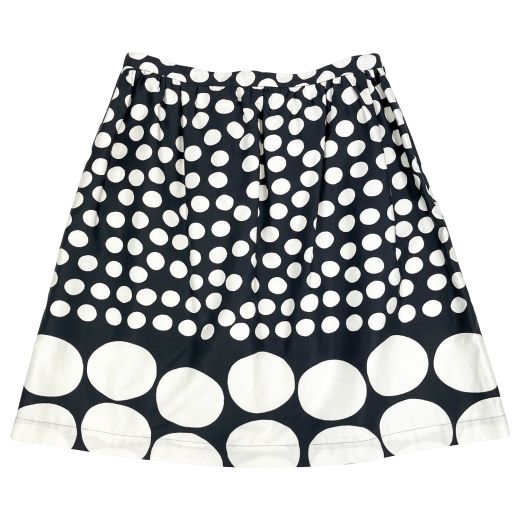 Marimekko Women's Loneos Cotton Skirt - Retro Polka Dot - Black & Ivory