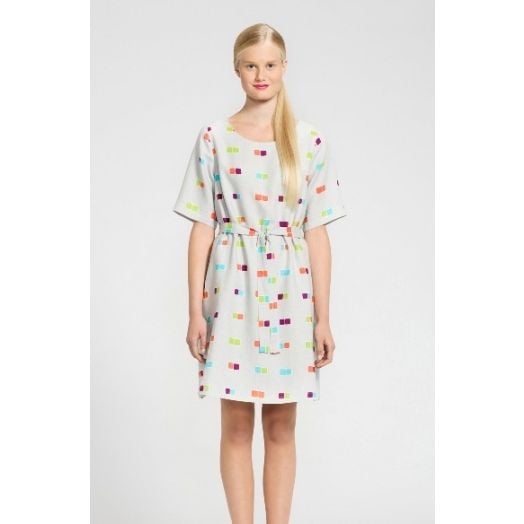 Marimekko Mono Linen Dress - Multicolored Squares