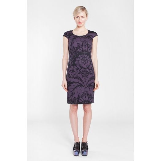 Marimekko Nadina Dress - Black & Deep Aubergine (041682)