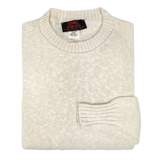 O'Connell's Women's Marled Cotton Crewneck Sweater - Ecru