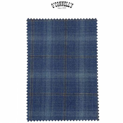 Marling & Evans Superfine Wool Sport Coat - Blue with Navy & Peach Check (51599119-B)