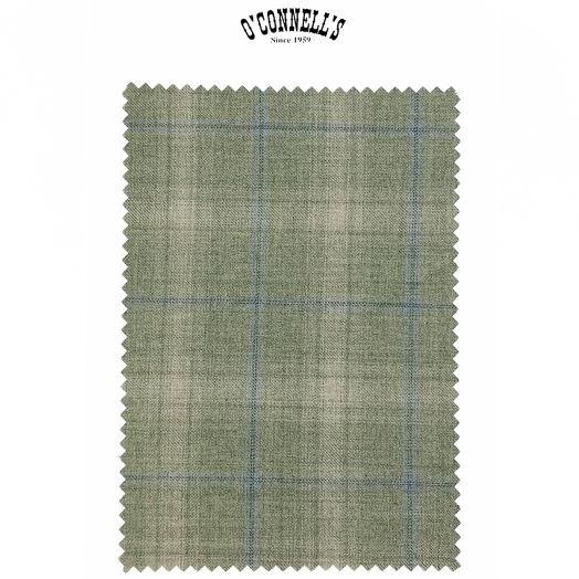 Marling & Evans Superfine Wool Sport Coat - Olive with Tan & Blue Check (51599120-B)