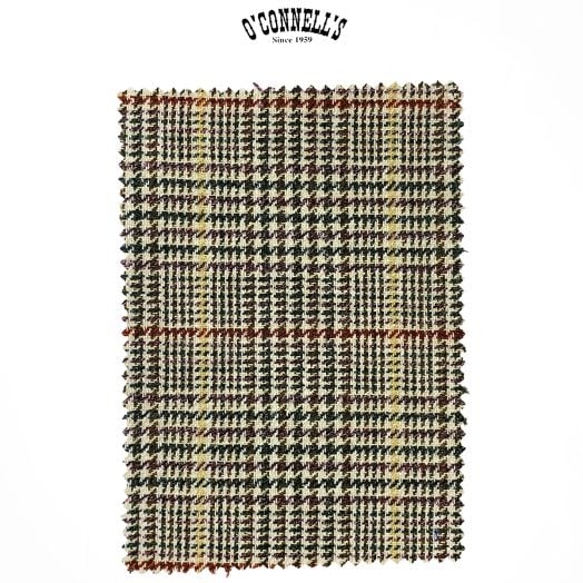 Marling & Evans Wool Linen Silk Sport Coat - Brown Glen Plaid with Rust, Yellow & Blue (51599009-C)
