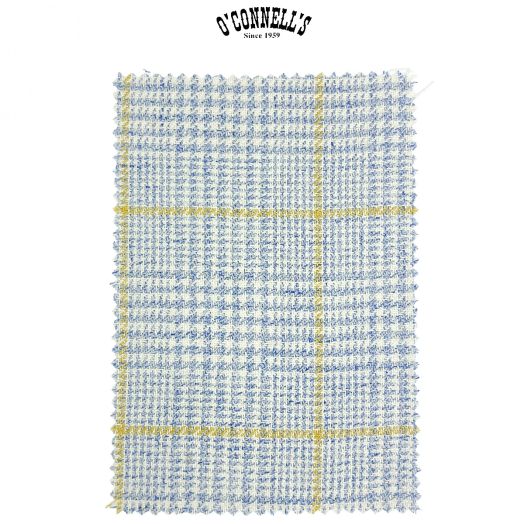 Marling & Evans Wool Linen Silk Sport Coat - Sky & Honey Plaid (51599015-C)