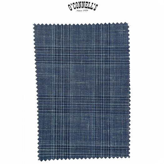 Marling & Evans Wool Silk & Linen Sport Coat - Blue Navy Plaid (51599060-D)