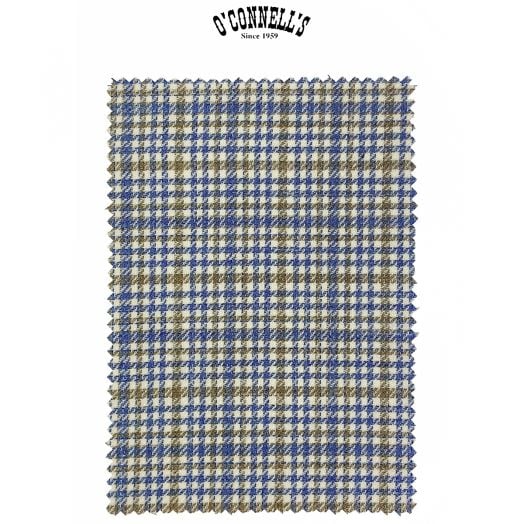 Marling & Evans Wool Silk Linen Sport Coat - Sky & Tan Check (51599063-D)