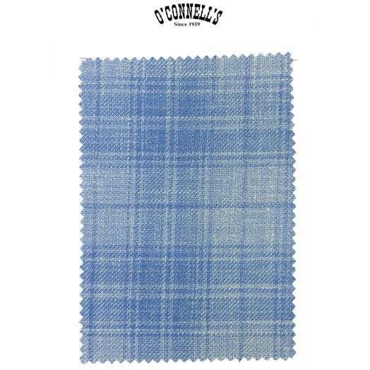 Marling & Evans Wool Silk Linen Sport Coat - Soft Blue Plaid (51599065-D)