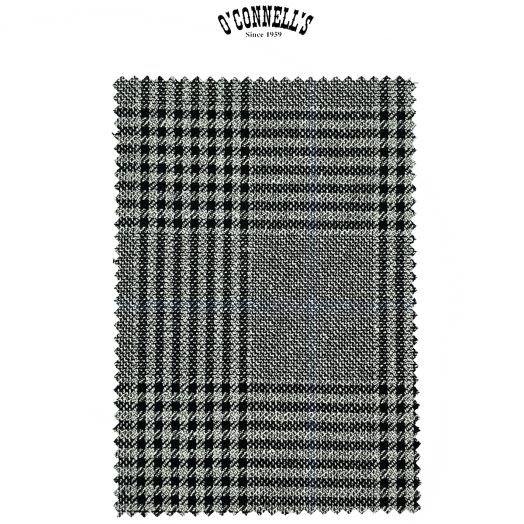 Marling & Evans Wool & Silk Sport Coat - Black Plaid with Light Blue (51599028-C)