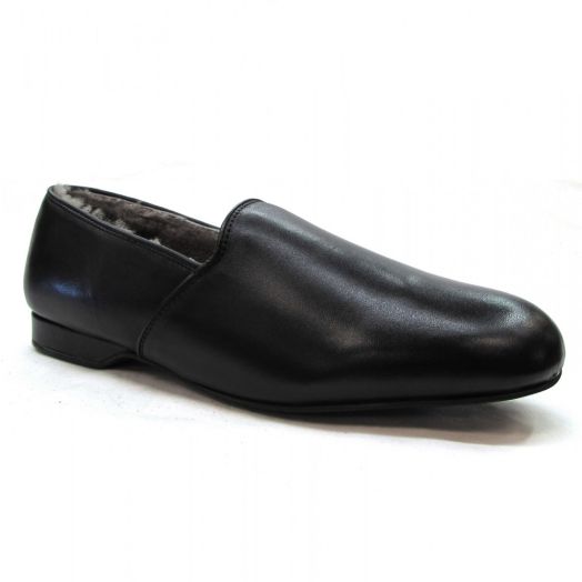 Men's Draper of Glastonbury Slipper - Greg - Black Leather