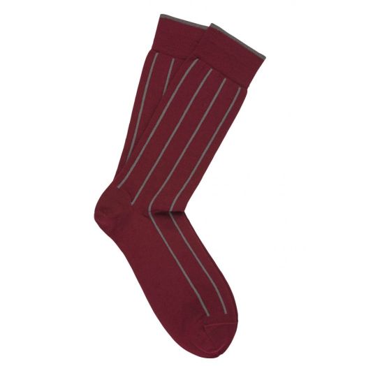 Merino Wool mid-calf Marcoliani Circo Stripe Socks - Merlot