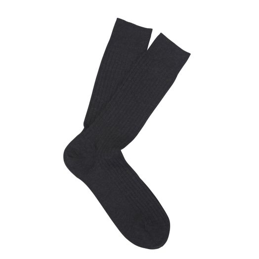 Merino Wool Mid-Calf Marcoliani Dress Socks - Charcoal (42236)