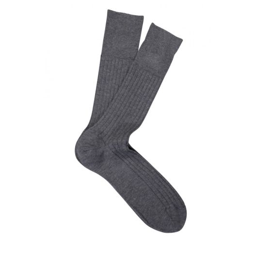 Merino Wool Mid-Calf Marcoliani Dress Socks - Flannel Grey (89284)