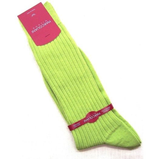 Merino Wool Mid-Calf Marcoliani Dress Socks - Leaf