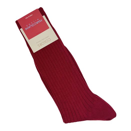 Merino Wool Mid-Calf Marcoliani Dress Socks - Merlot (49283)