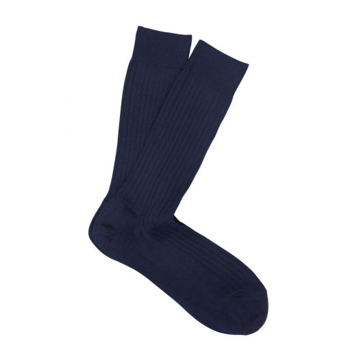 Merino Wool Mid-Calf Marcoliani Dress Socks - Navy (42235)