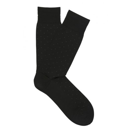 Merino Wool mid-calf Marcoliani Fancy Pin Socks - Black