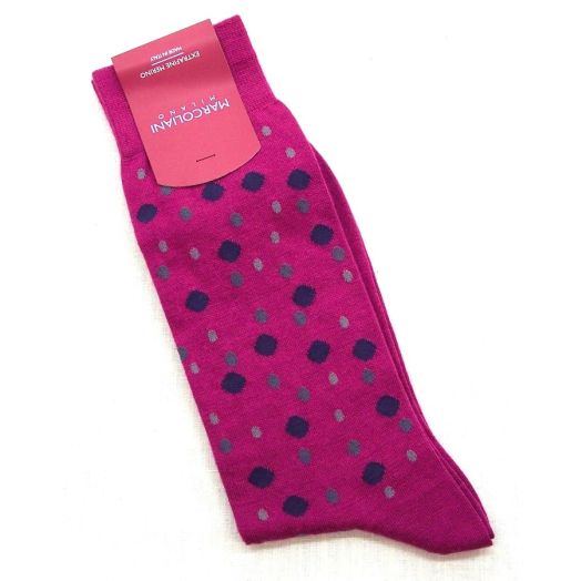 Merino Wool Mid-Calf Marcoliani Socks - Bubbles - Fuschia